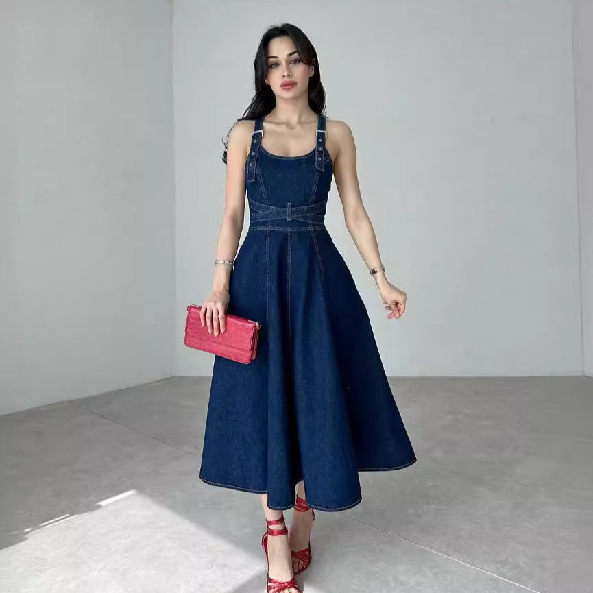 white christmas dresses Rebecca Denim Long Skirt Dress white christmas dresses Rebecca Denim Long Skirt Dress