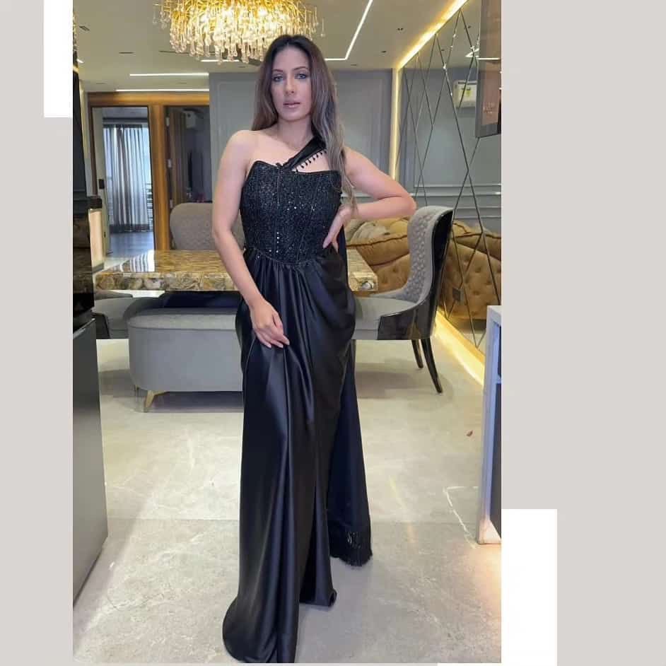 Designer Black Indo Western saree gown for cocktail and party - 24th 42 Designer Black Indo Western saree gown for cocktail and party - 24th 42