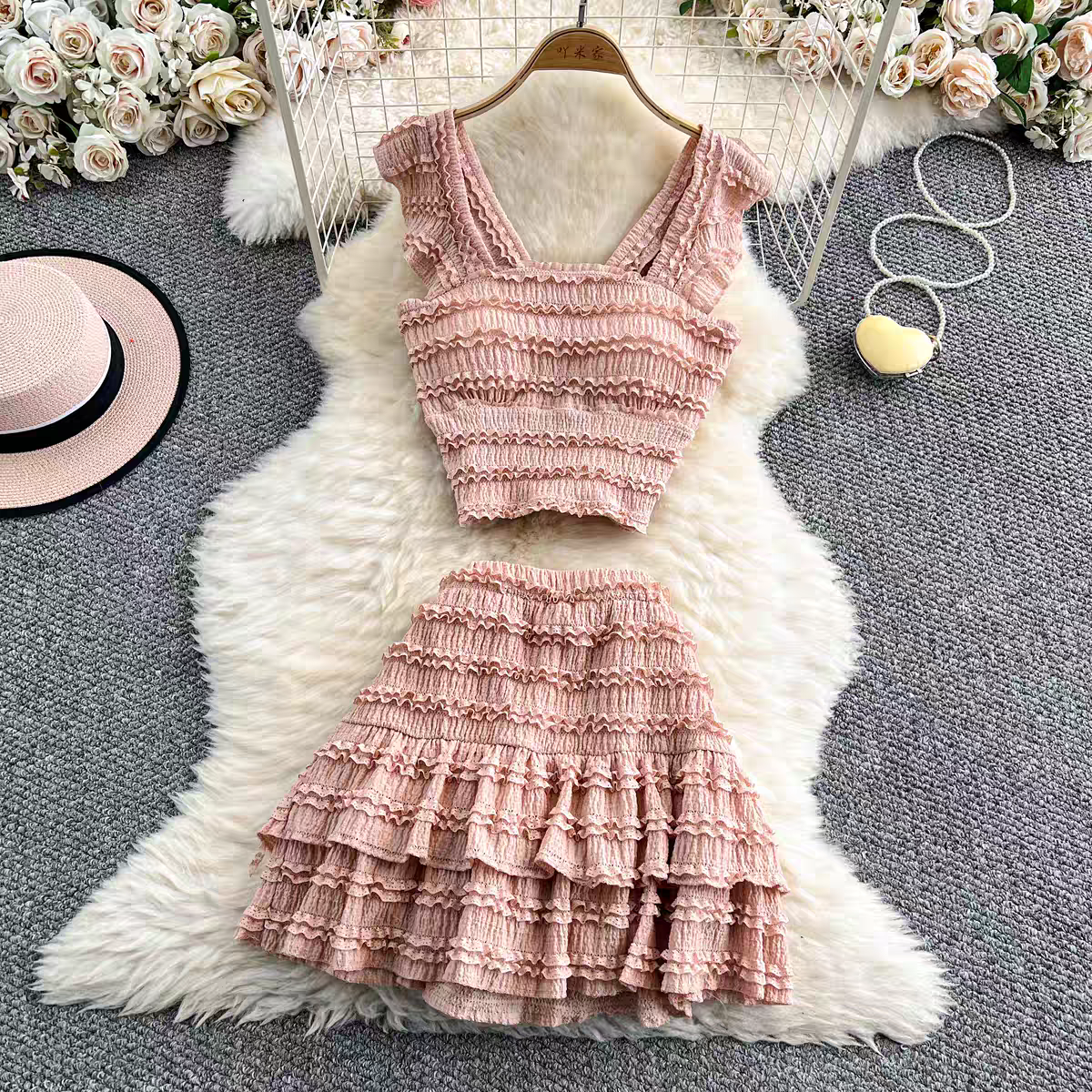 Alison Summer Two Piece Holiday Dress Set - Main Image