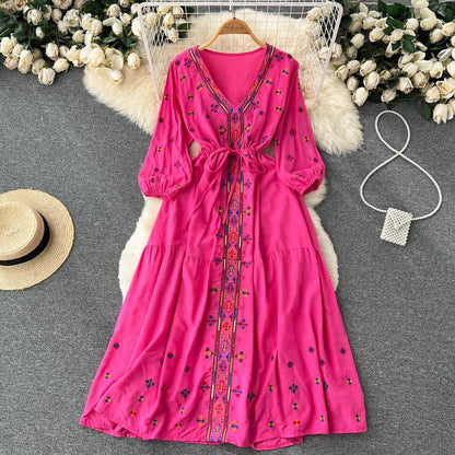 Teresa Western Long Summer Dress - 24th Spoke