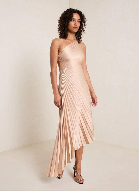 Rhea One Shoulder Satin Dress - 24th Spoke