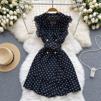 Maia Polka Dot Ruffle Dress - 24th Spoke