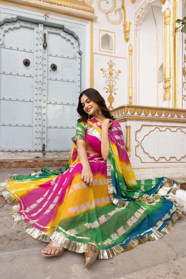 Jaipur Lehariya Suit set, KIARA ANARKALI - 24th Spoke