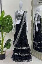 Ruffle  Lehenga Saree for wedding wear