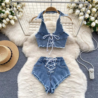 Kim Kardashian Denim Two Piece Set - 24th Spoke