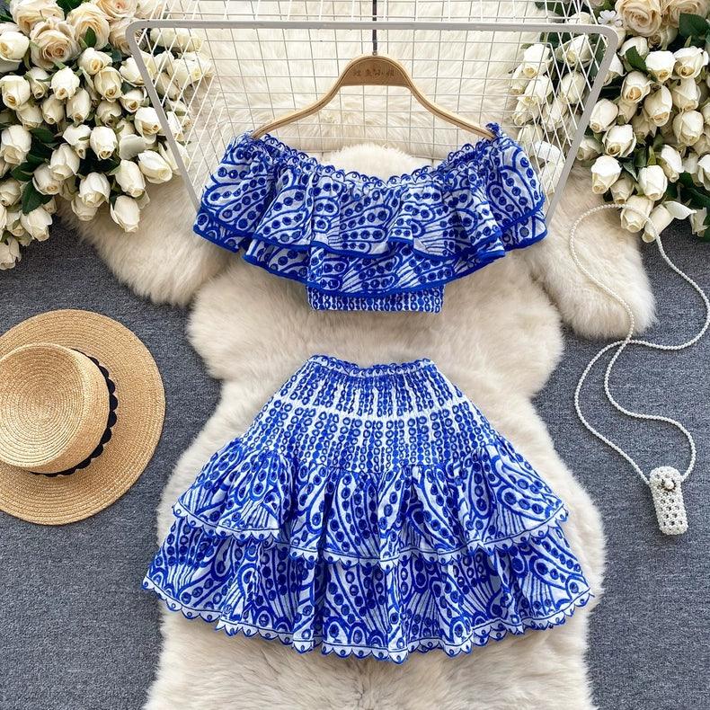 Zendaya Embroidery Top + Skirt Set - 24th Spoke