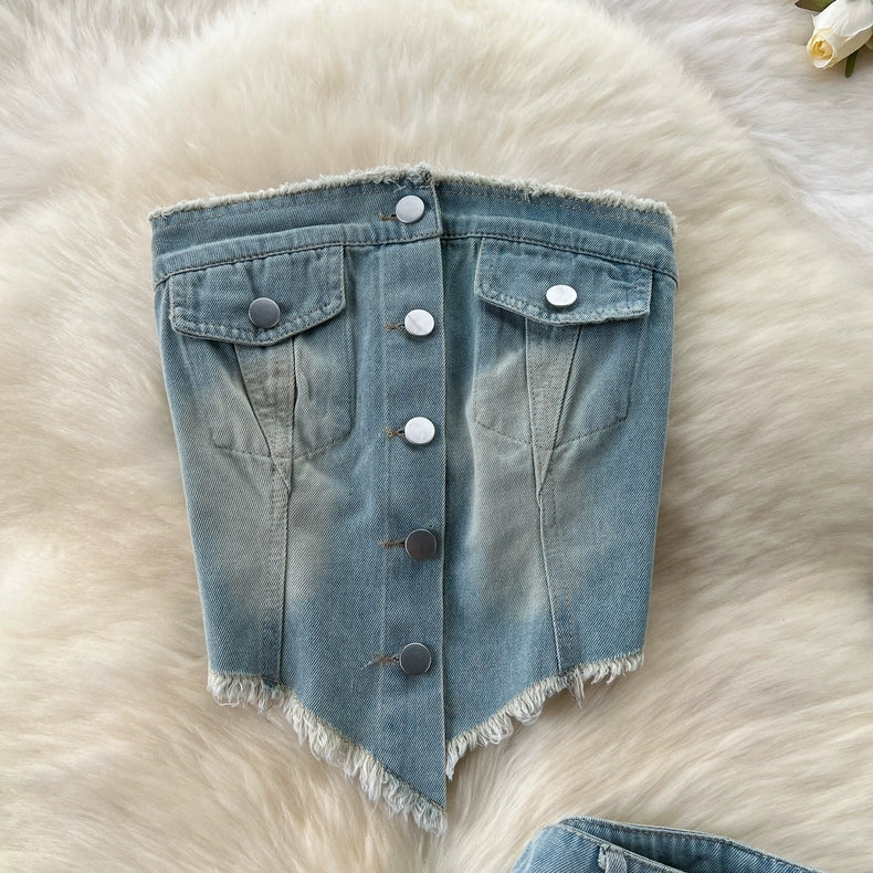 Eliza Summer Denim Jean Set