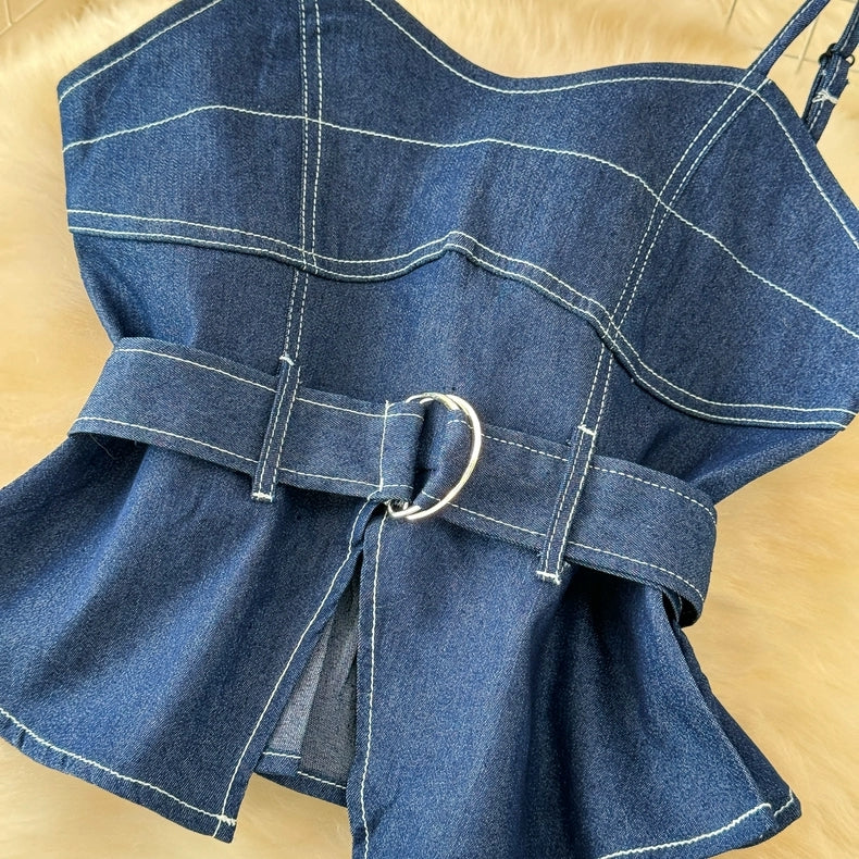 Ester Summer Denim Two Piece Set