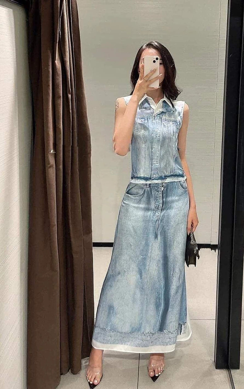 Sana Makbul Spring 2024 New Denim Print Suit