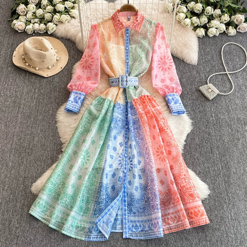 Megan Valentine Painted Print Dress - 24th Spoke
