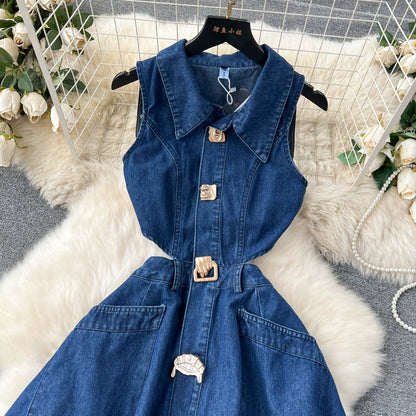 Laura Denim Slit Dress