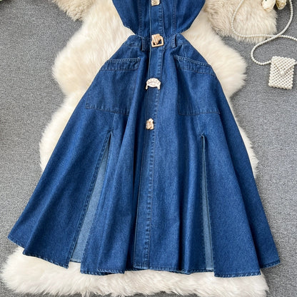 Laura Denim Slit Dress