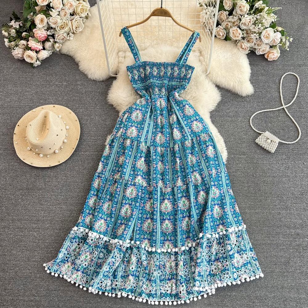 Jasmine Summer Boho Printed Dress - 24th Spoke