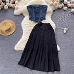 Alexandra Summer Denim Tube Top + Skirt - 24th Spoke