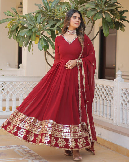 Karwachauth Festival Special Long Anarkali readymade Gown