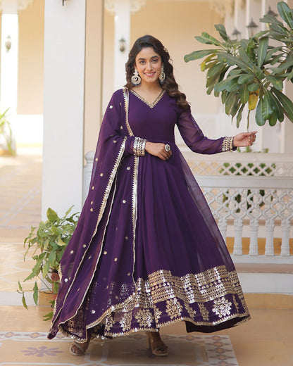 Karwachauth Festival Special Long Anarkali readymade Gown