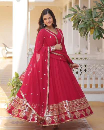 Karwachauth Festival Special Long Anarkali readymade Gown