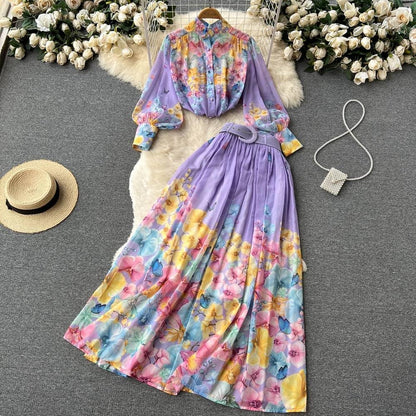 Daisy Summer Floral Chiffon Dress - 24th Spoke