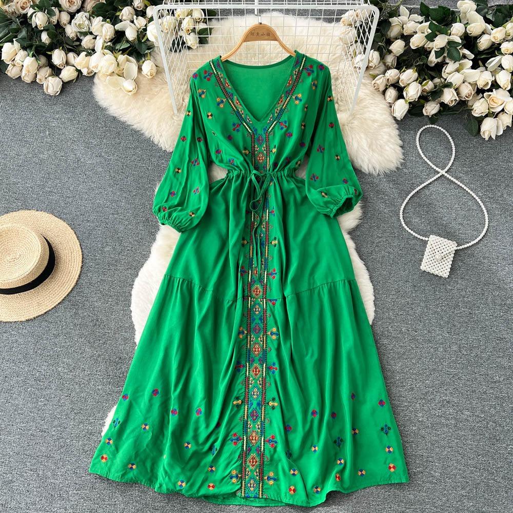 Teresa Western Long Summer Dress - 24th Spoke