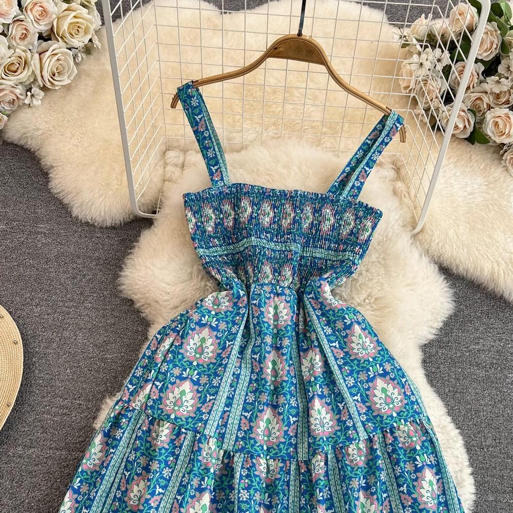 Jasmine Summer Boho Printed Dress - 24th Spoke