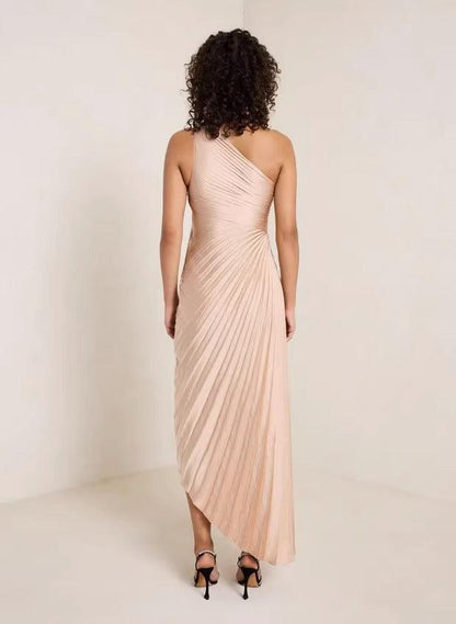 Rhea One Shoulder Satin Dress - 24th Spoke