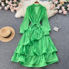 Kylie Bow Lantern Sleeve Dress - 24th Spoke