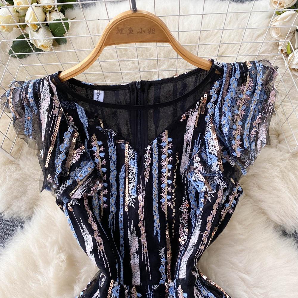Naomi Embroidery V Neck High Quality Dress - 24th Spoke Naomi Embroidery V Neck High Quality Dress - 24th Spoke