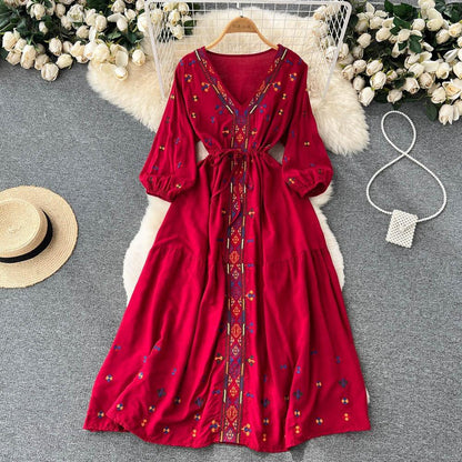 Teresa Western Long Summer Dress - 24th Spoke