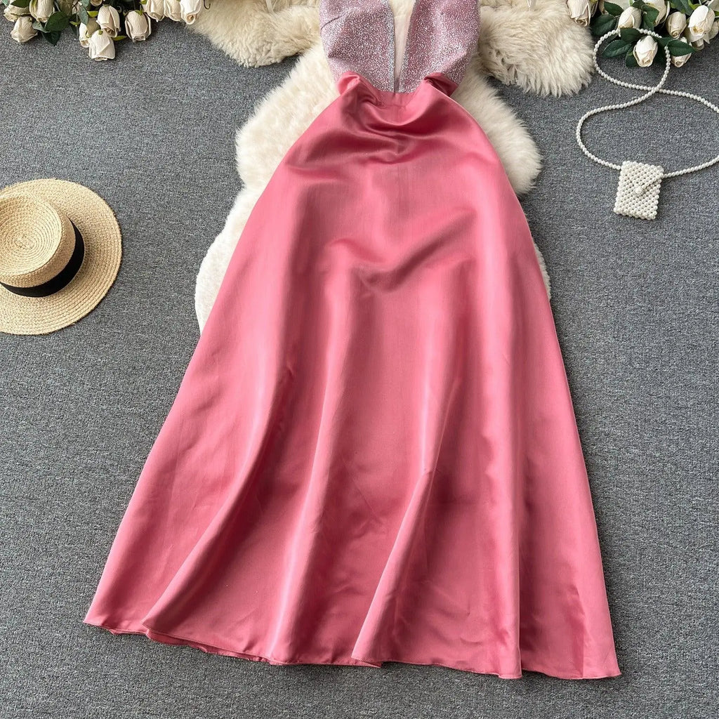 Naomi Luxury Shiny Satin Gown Dress - 24th Spoke