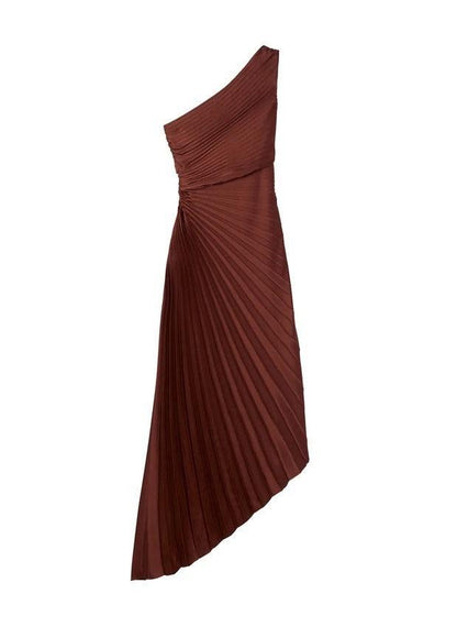 Rhea One Shoulder Satin Dress - 24th Spoke