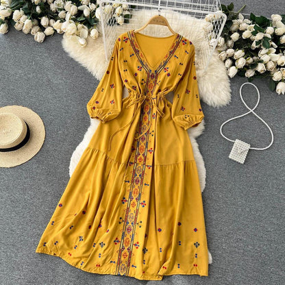 Teresa Western Long Summer Dress - 24th Spoke