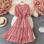 Elizabeth Summer Polka Long Dress - 24th Spoke