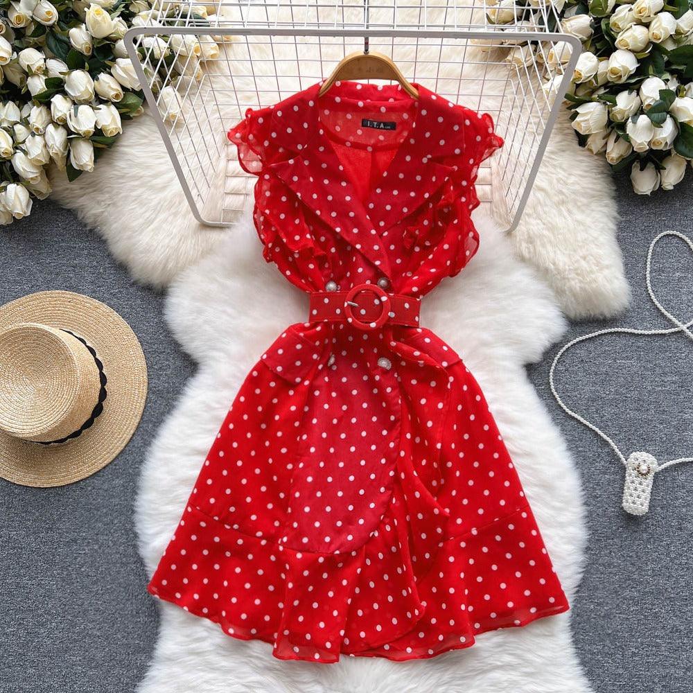 Maia Polka Dot Ruffle Dress - 24th Spoke