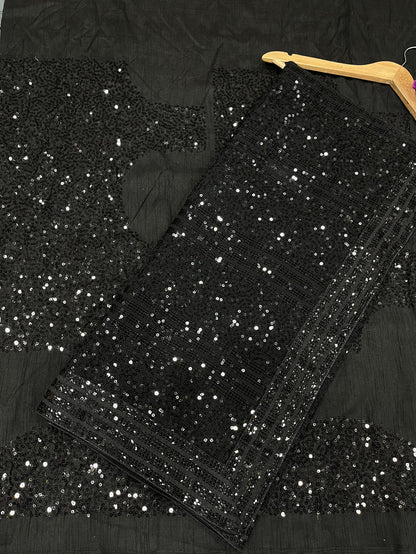 Black Sequin Saree for Party and Bridesmaids