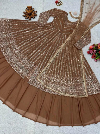 Wedding Wear Golden Kurta lehenga Set - 24th Spoke