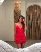 Nia Summer Party Wear Red Hot Dress - 24th Spoke