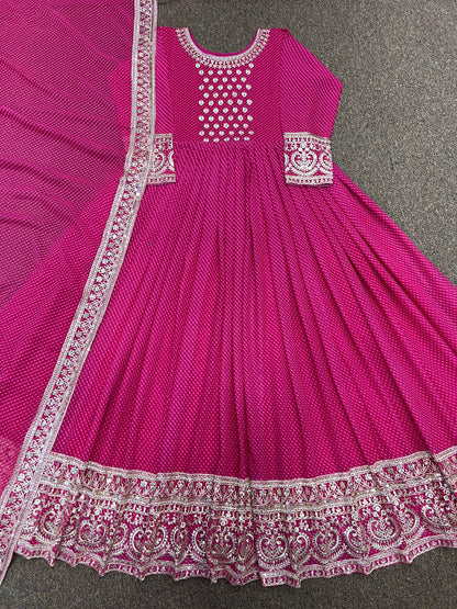 Kiara pink Anarkali Gown - 24th Spoke