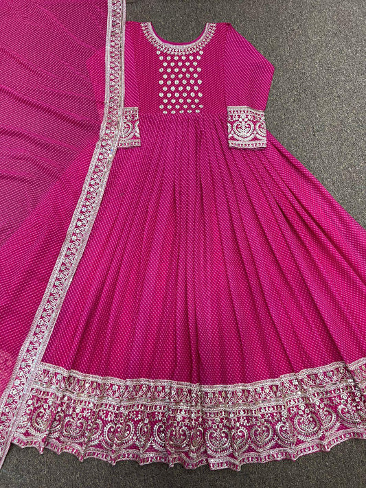 Kiara pink Anarkali Gown - 24th Spoke