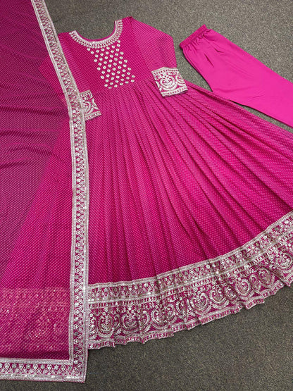 Kiara pink Anarkali Gown - 24th Spoke