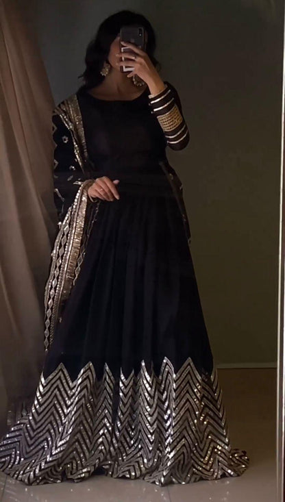 Sabyasachi Anarkali Gown, Partywear Black Anarkali - 24th Spoke