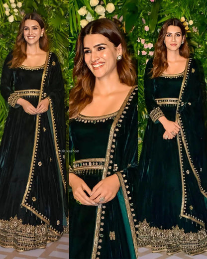 Kriti Sanon Bollywood Desinger Velvet Gown - 24th Spoke