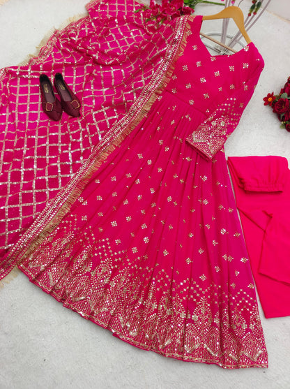 Wedding Wear Pink Anarkali Gown - 24th Spoke