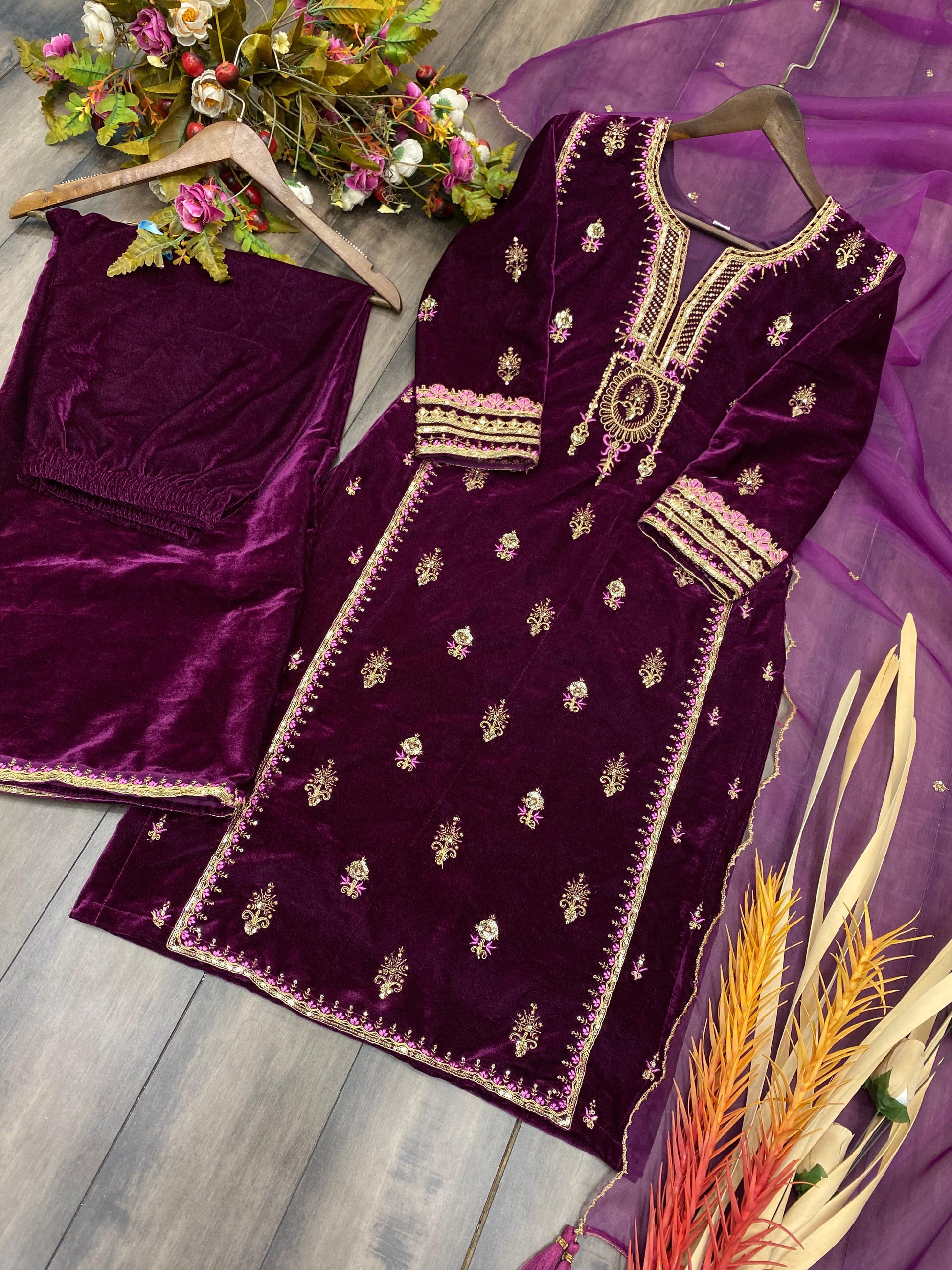 Lohri festive Special velvet salwar suit - 24th Spoke