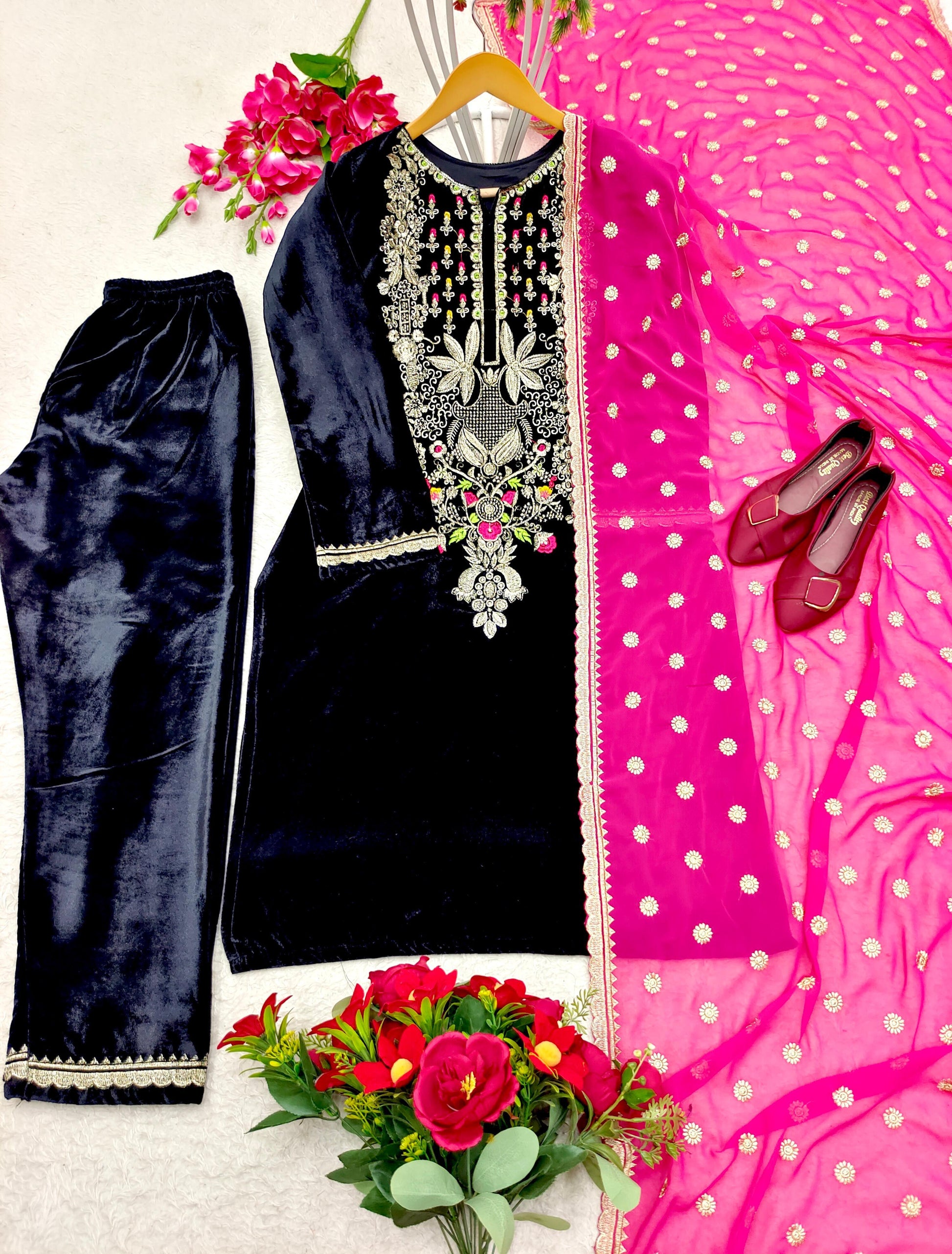 Lohri Special Festive Velvet suit - 24th Spoke