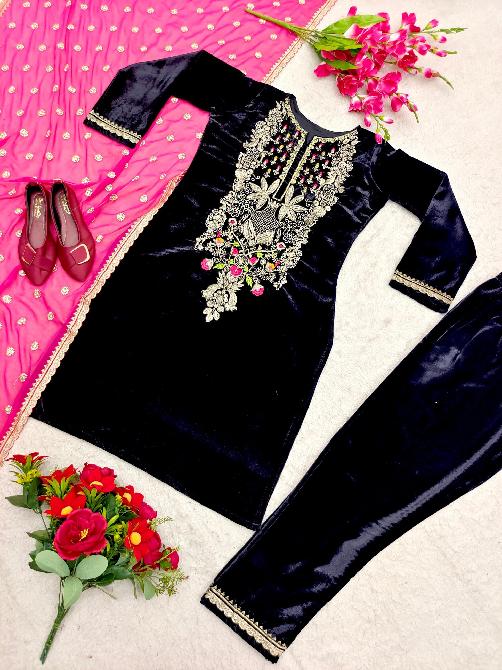 Lohri Special Festive Velvet suit - 24th Spoke