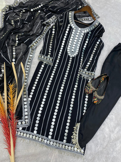 Eid Special Salwar suit, Black Kurta set for Festival