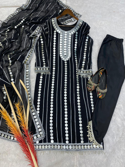 Eid Special Salwar suit, Black Kurta set for Festival