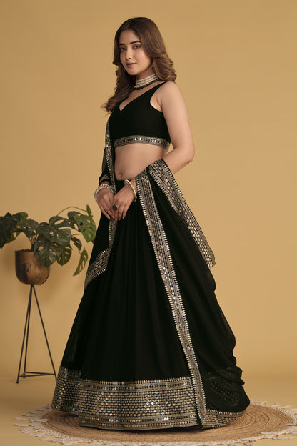 Bollywood style Black Lehenga Choli set, Festive and wedding lehenga