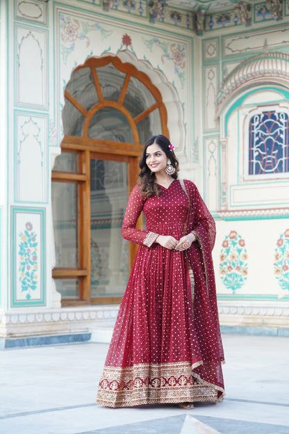 Readymade Ethnic Anarkali Gown with Dupatta