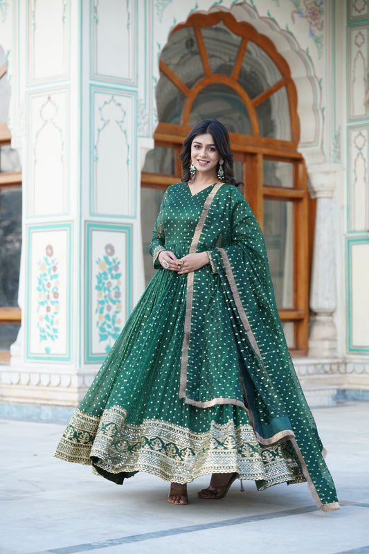 Readymade Ethnic Anarkali Gown with Dupatta